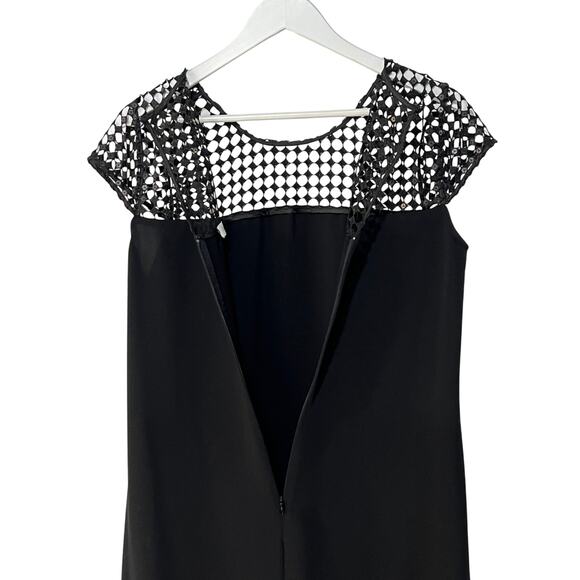CALVIN KLEIN WOMENS SIZE 10 SEQUIN KNIT YOKE CAP SLEEVE SHIFT DRESS BLACK NEW - Picture 8 of 12